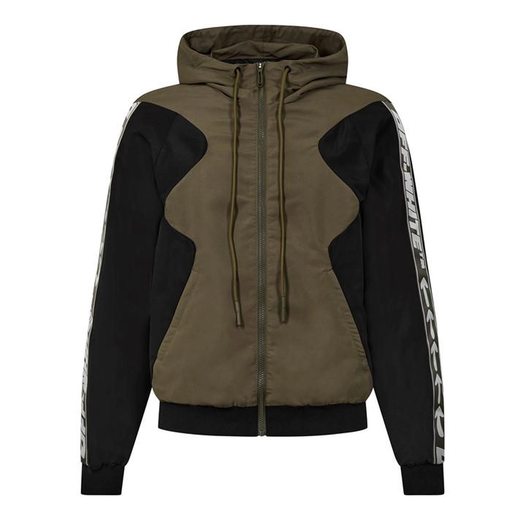 Off White Athl Diag Outline Hooded Tracktop - Black